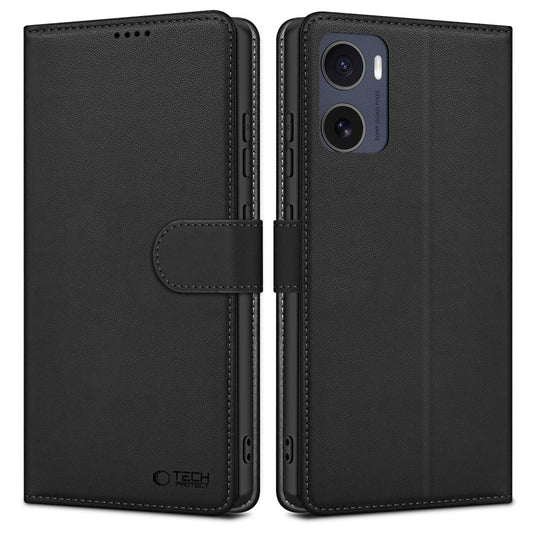 Hoes voor Motorola Moto E15 / G05, Tech-Protect, Wallet, Zwart