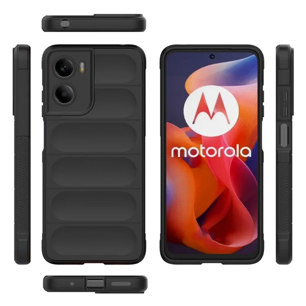 Hoes voor Motorola Moto E15 / G05, Techsuit, Magic Shield, Zwart