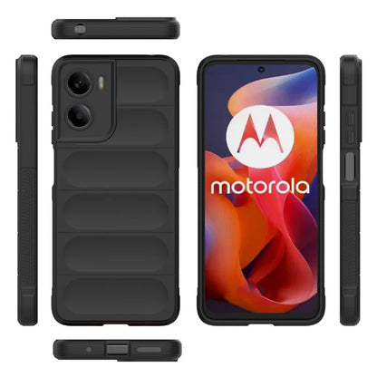 Hoes voor Motorola Moto E15 / G05, Techsuit, Magic Shield, Zwart