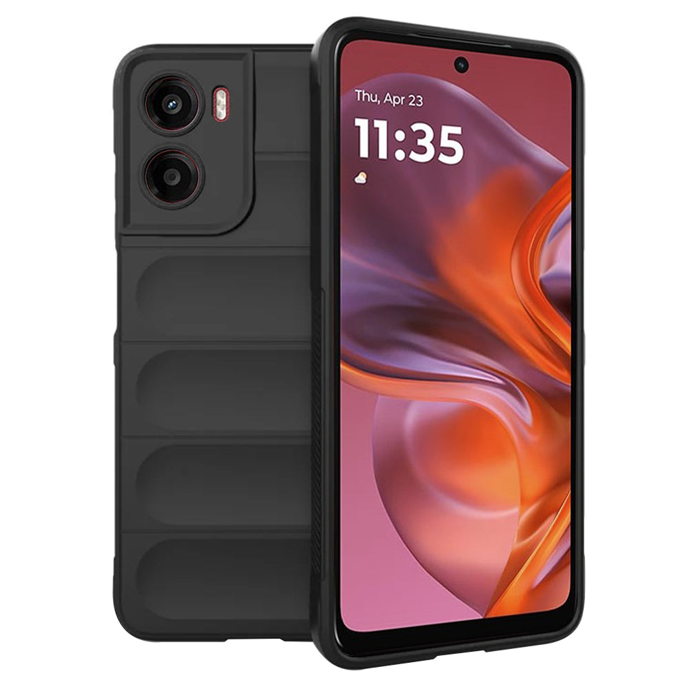 Hoes voor Motorola Moto E15 / G05, Techsuit, Magic Shield, Zwart