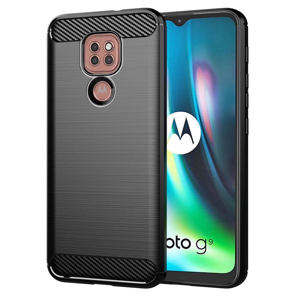 Case for Motorola Moto E7 Plus / G9 Play, Techsuit, Carbon, Black