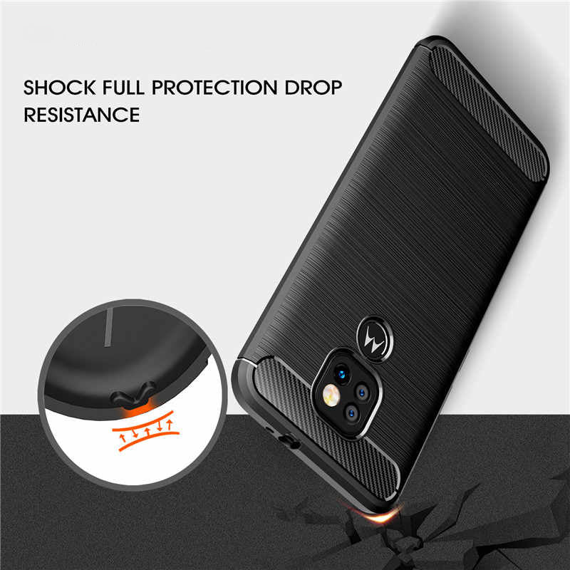 Case for Motorola Moto E7 Plus / G9 Play, Techsuit, Carbon, Black