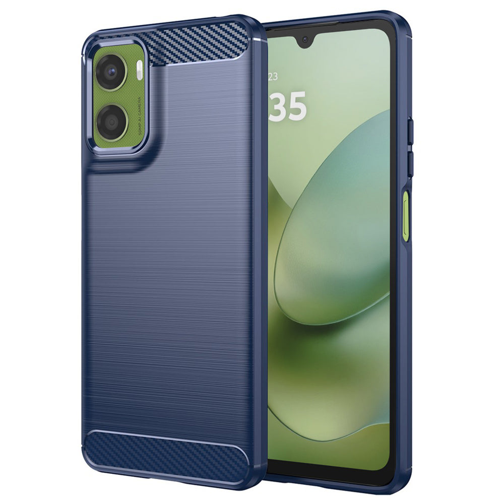 Hoes voor Motorola Moto G06 Power / G06, Techsuit, Carbon, Blauw