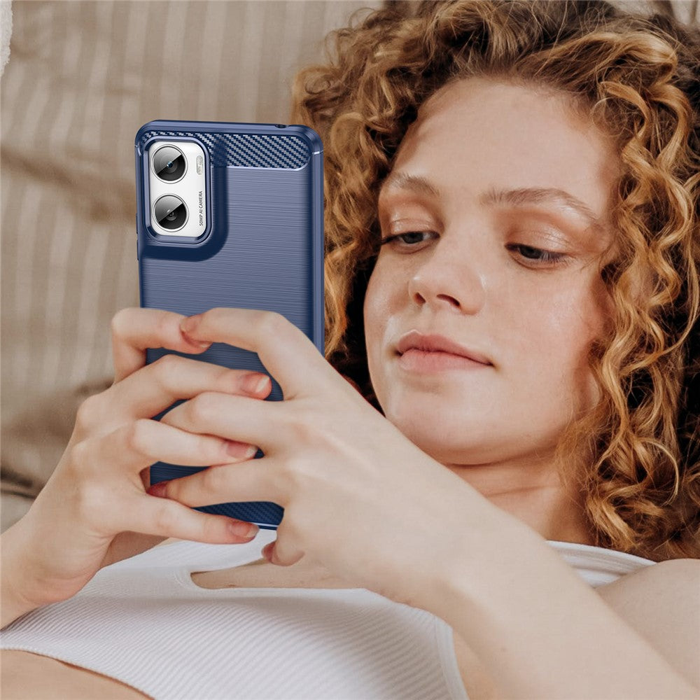 Hoes voor Motorola Moto G06 Power / G06, Techsuit, Carbon, Blauw