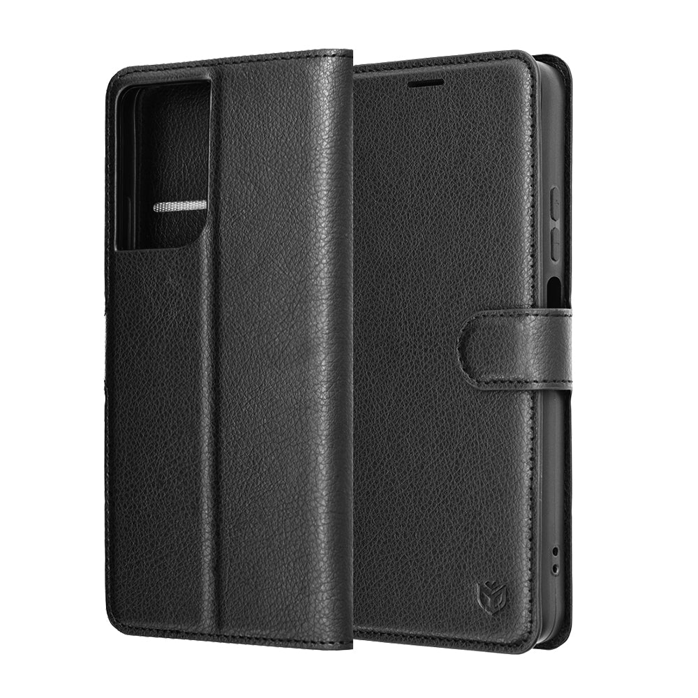 Hoes voor Motorola Moto G06, Techsuit, Leather Folio, Zwart
