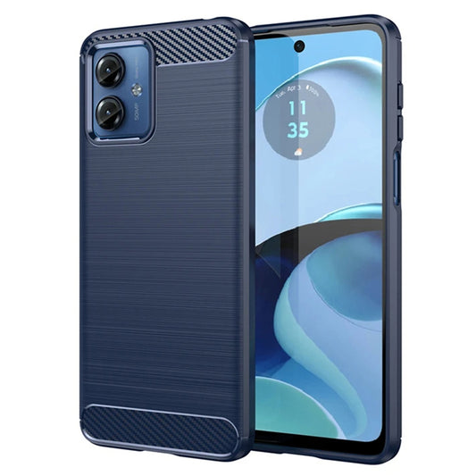 Hoes voor Motorola Moto G14, Techsuit, Carbon, Blauw