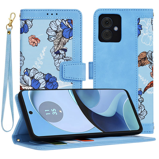 Hoes voor Motorola Moto G14, Techsuit, FlipCraft, Blauw