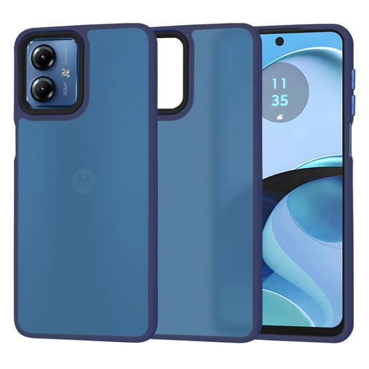 Hoes voor Motorola Moto G14, Techsuit, HaloFrost, Marineblauw