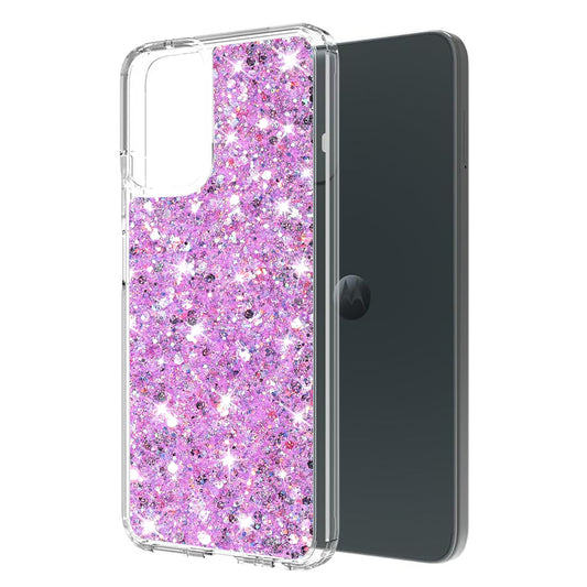 Hoes voor Motorola Moto G14, Techsuit, Sparkly Glitter, Magenta