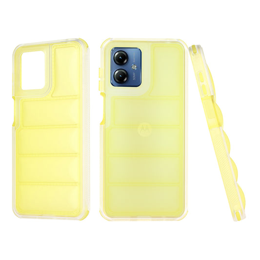 Hoes voor Motorola Moto G14, Techsuit, Wave Shield, Geel