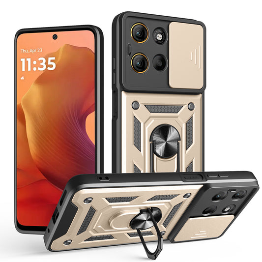 Hoes voor Motorola Moto G15 / G15 Power, Techsuit, CamShield, Goudkleurig