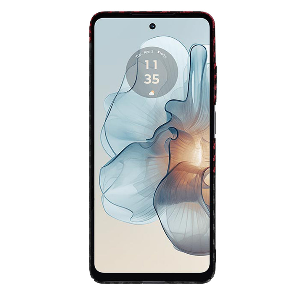 Hoes voor Motorola Moto G24 Power, Techsuit, Carbonite FiberShell, Zwart Rood
