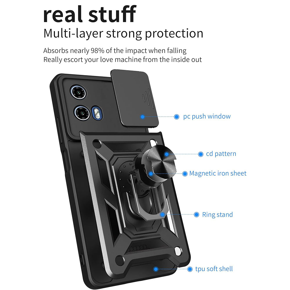 Hoes voor Motorola Moto G31 / G41, Techsuit, CamShield, Zwart