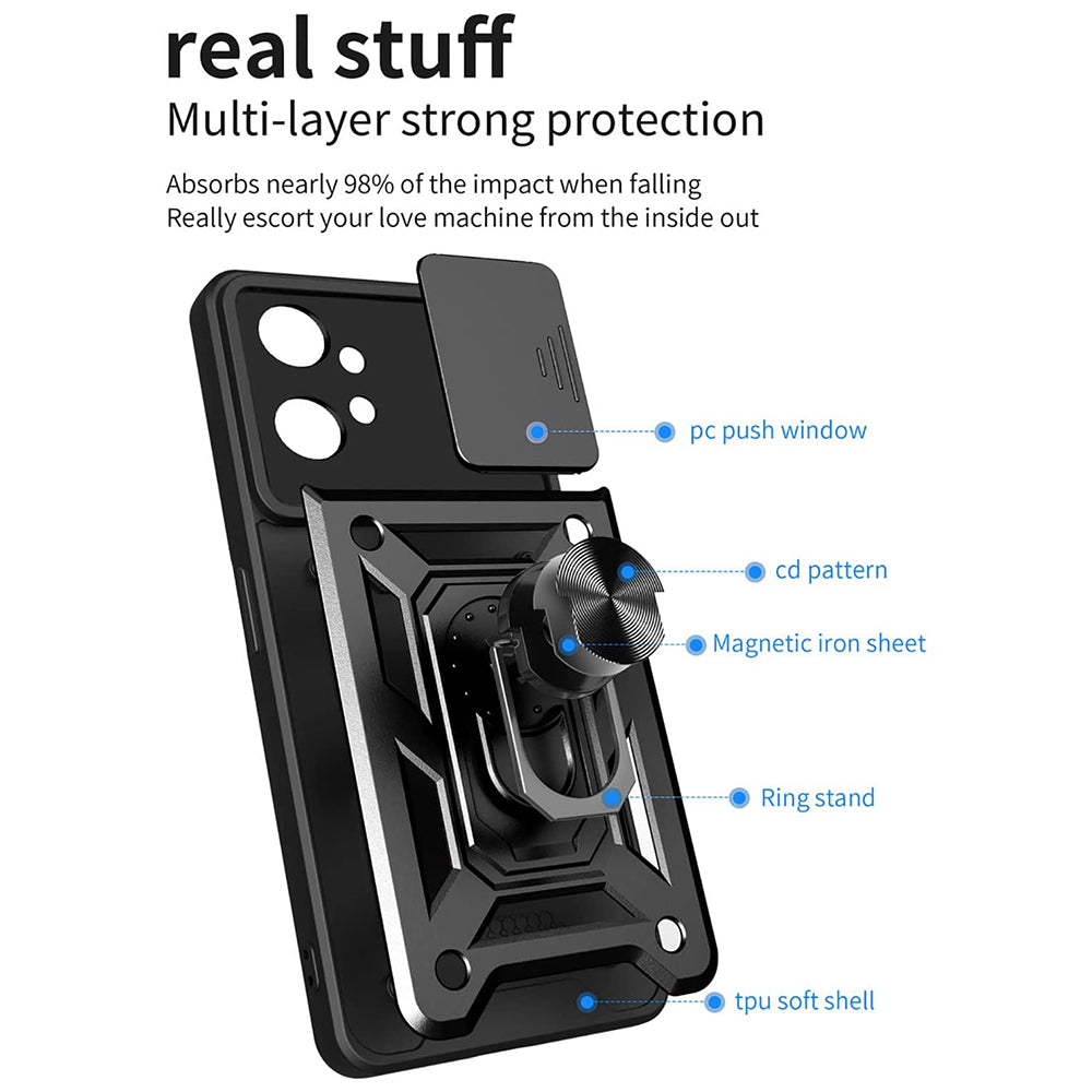 Hoes voor Motorola Moto G32, Techsuit, CamShield, Zwart