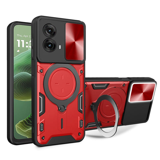 Hoes voor Motorola Moto G35, Techsuit, CamGuard Pro, Rood