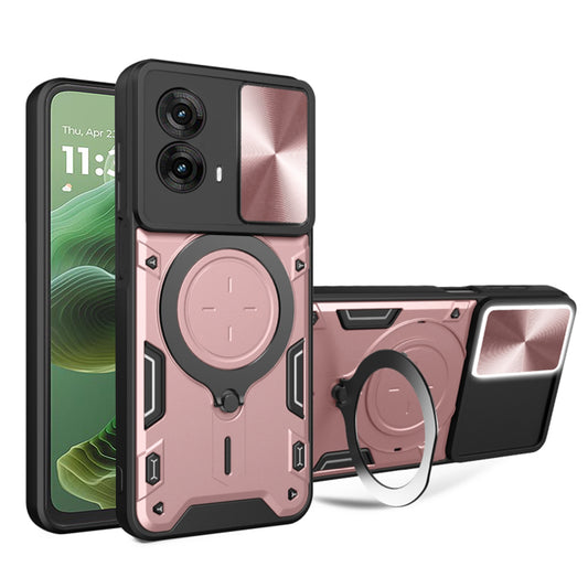 Hoes voor Motorola Moto G35, Techsuit, CamGuard Pro, Roze Goudkleurig