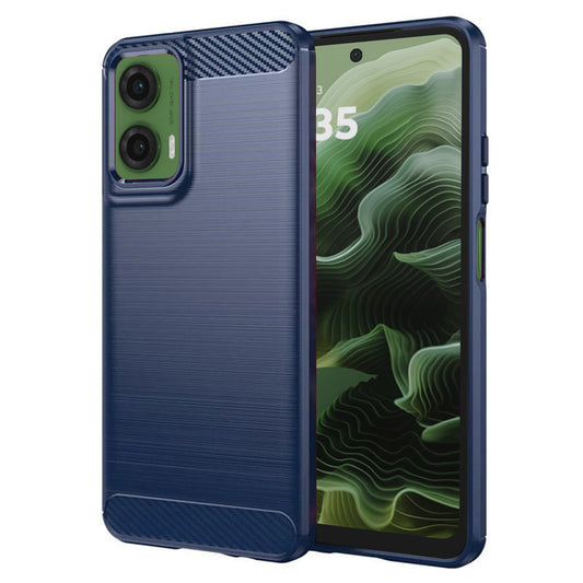 Hoes voor Motorola Moto G35, Techsuit, Carbon, Blauw