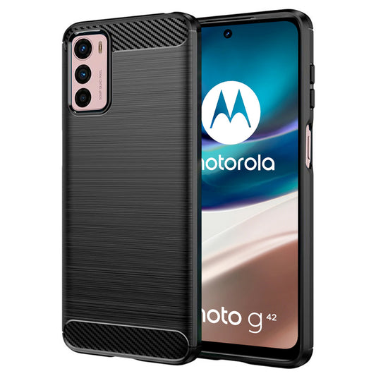 Hoes voor Motorola Moto G42, Techsuit, Carbon, Zwart