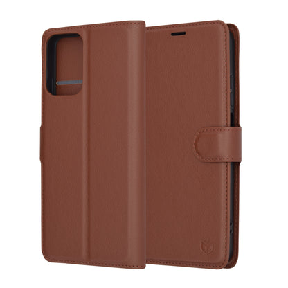 Hoes voor Motorola Moto G45 / G34, Techsuit, Lederen Folio, Bruin