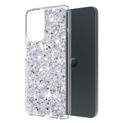 Case for Motorola Moto G45 / G34, Techsuit, Sparkly Glitter, White