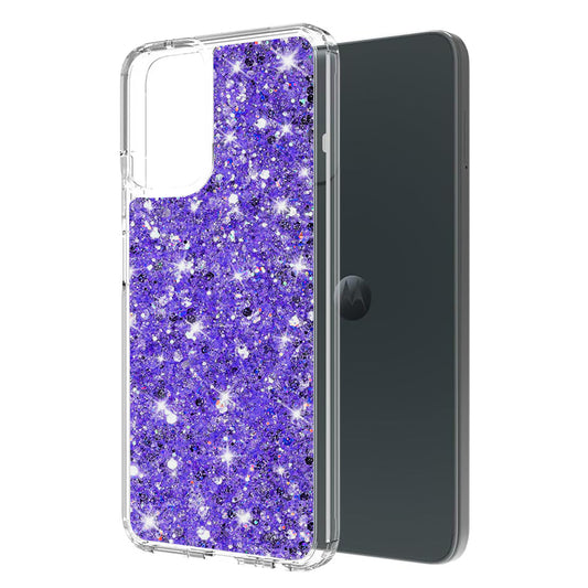 Hoes voor Motorola Moto G45 / G34, Techsuit, Sparkly Glitter, Paars
