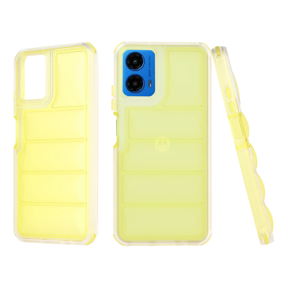 Hoes voor Motorola Moto G45 / G34, Techsuit, Wave Shield, Geel