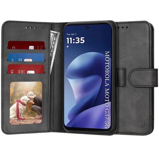Hoes voor Motorola Moto G47 / G37 Power / G37, Techsuit, Diary Book, Zwart