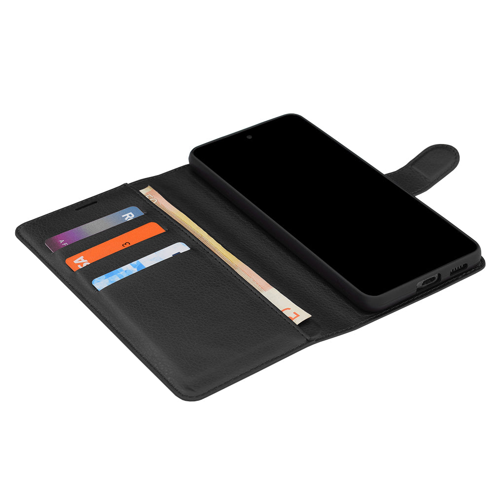 Hoes voor Motorola Moto G47 / G37 Power / G37, Techsuit, Lederen Folio, Zwart