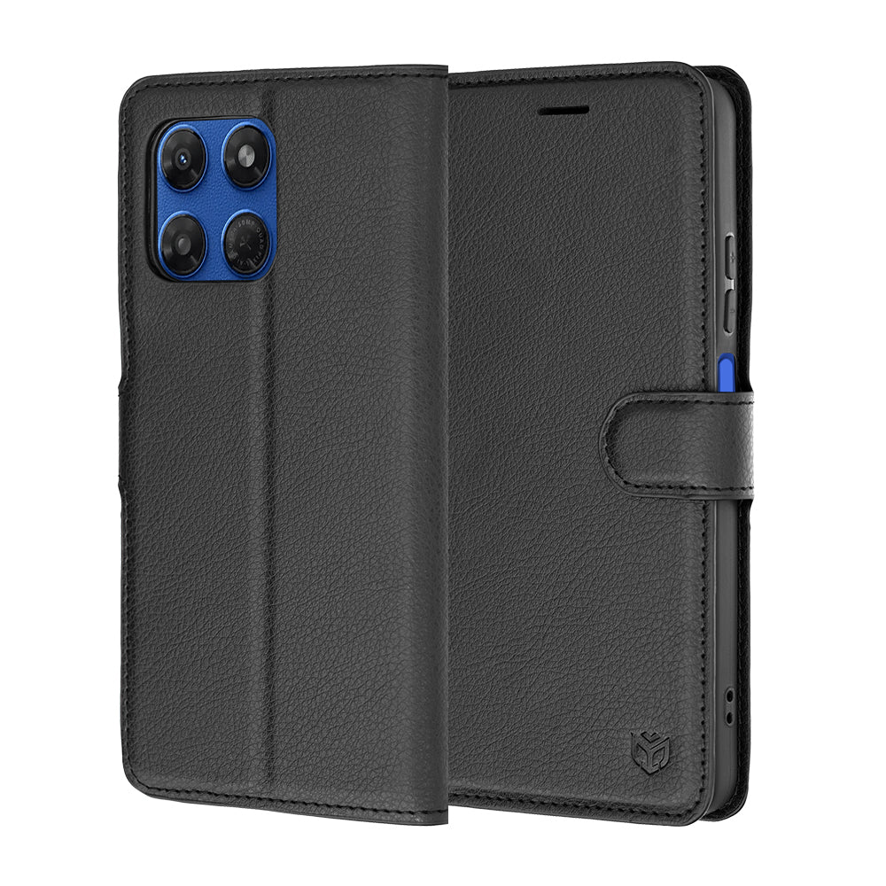 Hoes voor Motorola Moto G47 / G37 Power / G37, Techsuit, Lederen Folio, Zwart