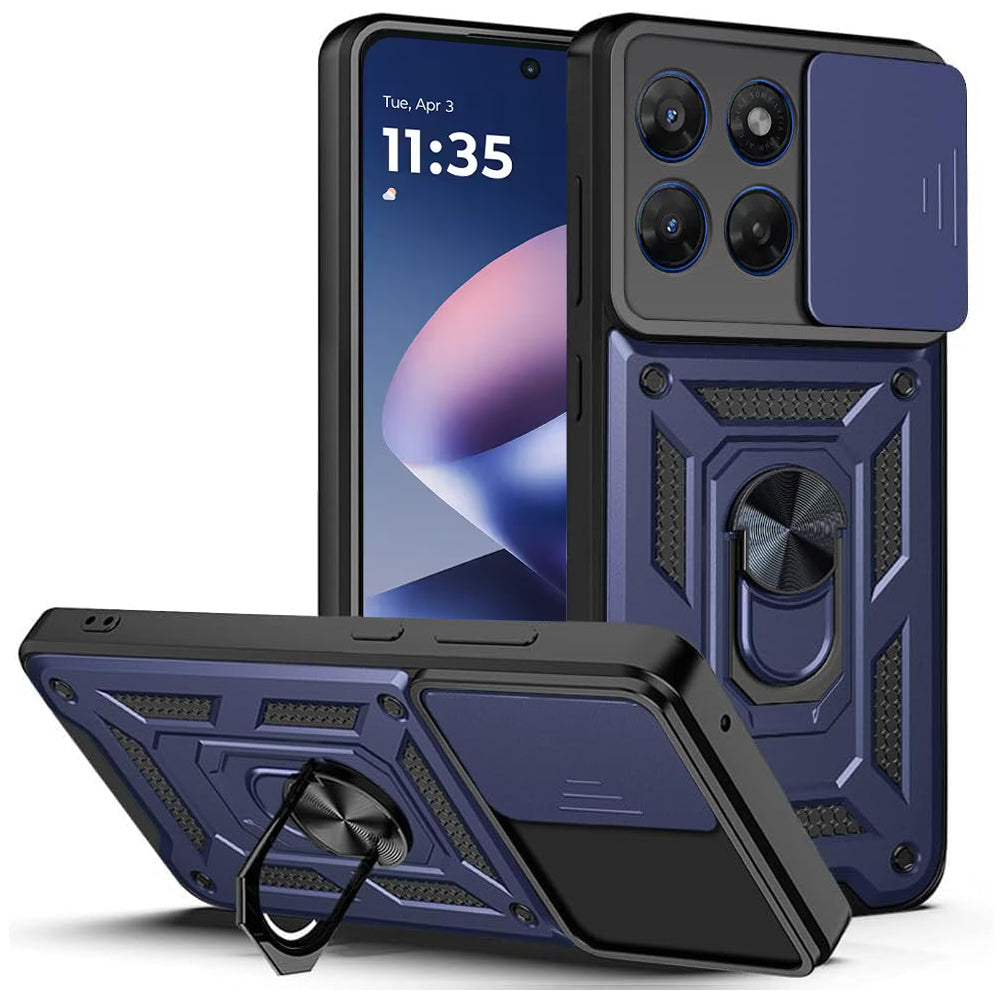 Hoes voor Motorola Moto G47 / G37, Techsuit, CamShield, Blauw