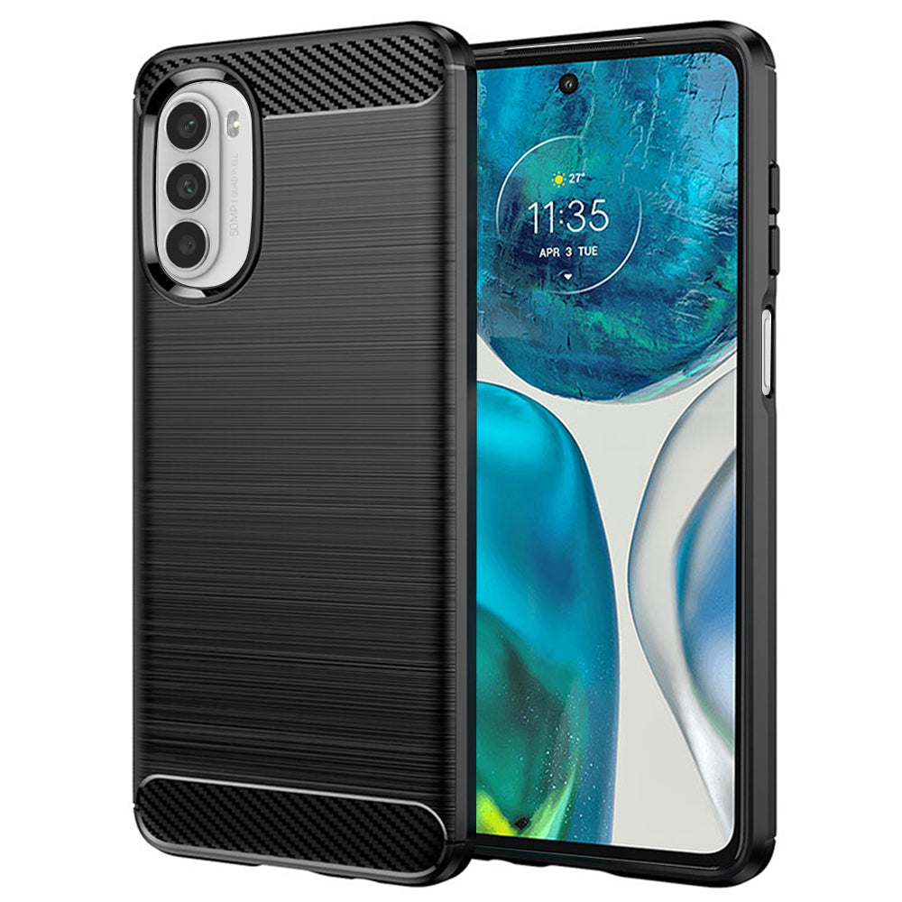Hoes voor Motorola Moto G52 / G82, Techsuit, Carbon, Zwart