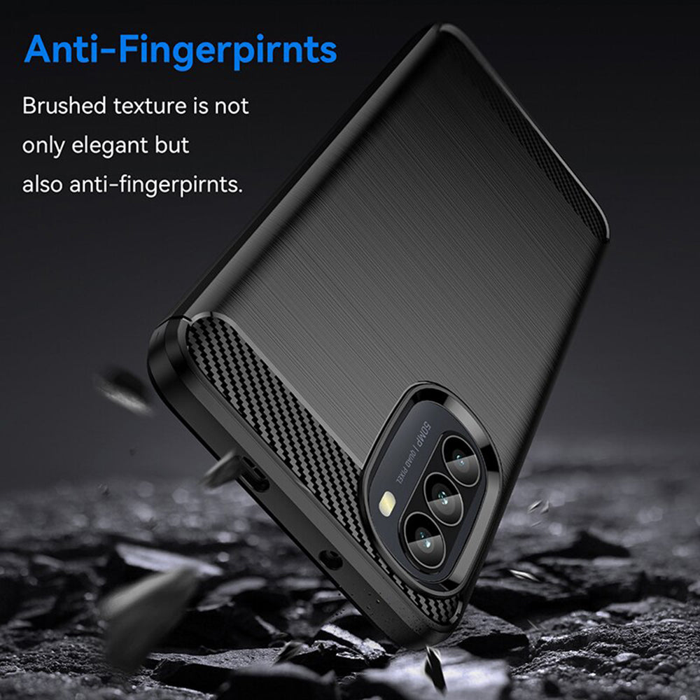 Hoes voor Motorola Moto G52 / G82, Techsuit, Carbon, Zwart
