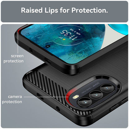 Hoes voor Motorola Moto G52 / G82, Techsuit, Carbon, Zwart