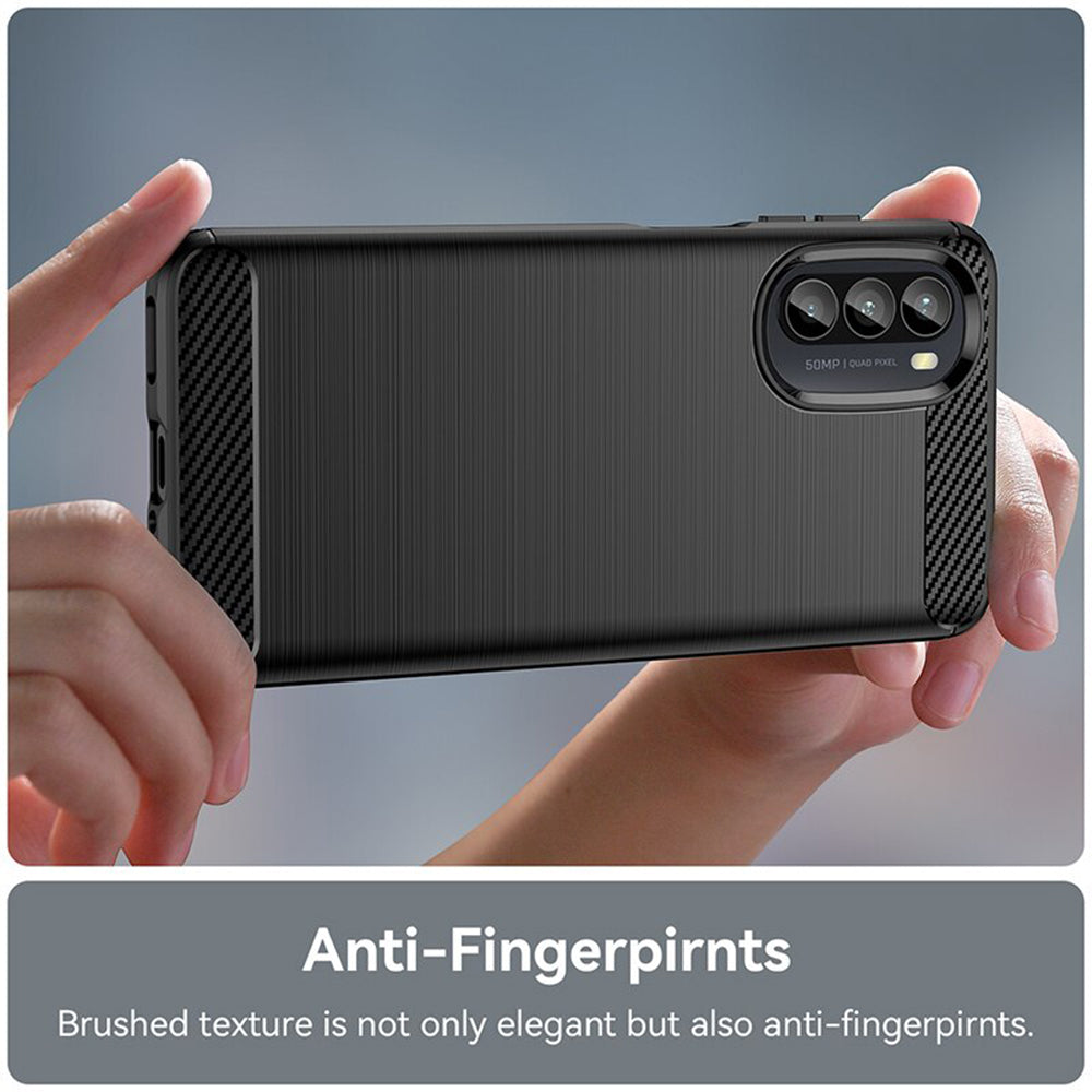 Hoes voor Motorola Moto G52 / G82, Techsuit, Carbon, Zwart