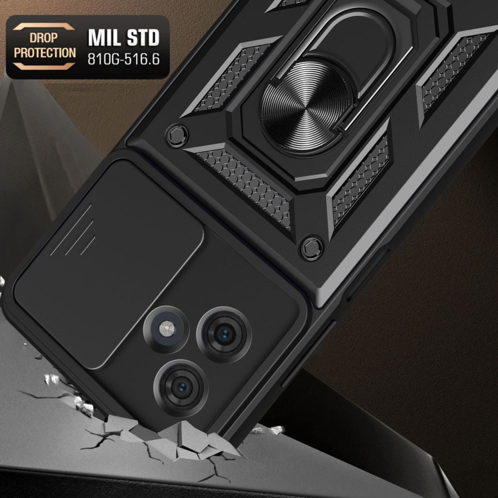 Hoes voor Motorola Moto G54, Techsuit, CamShield, Zwart