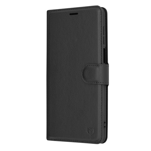 Case for Motorola Moto G54, Techsuit, Leather Folio, Black