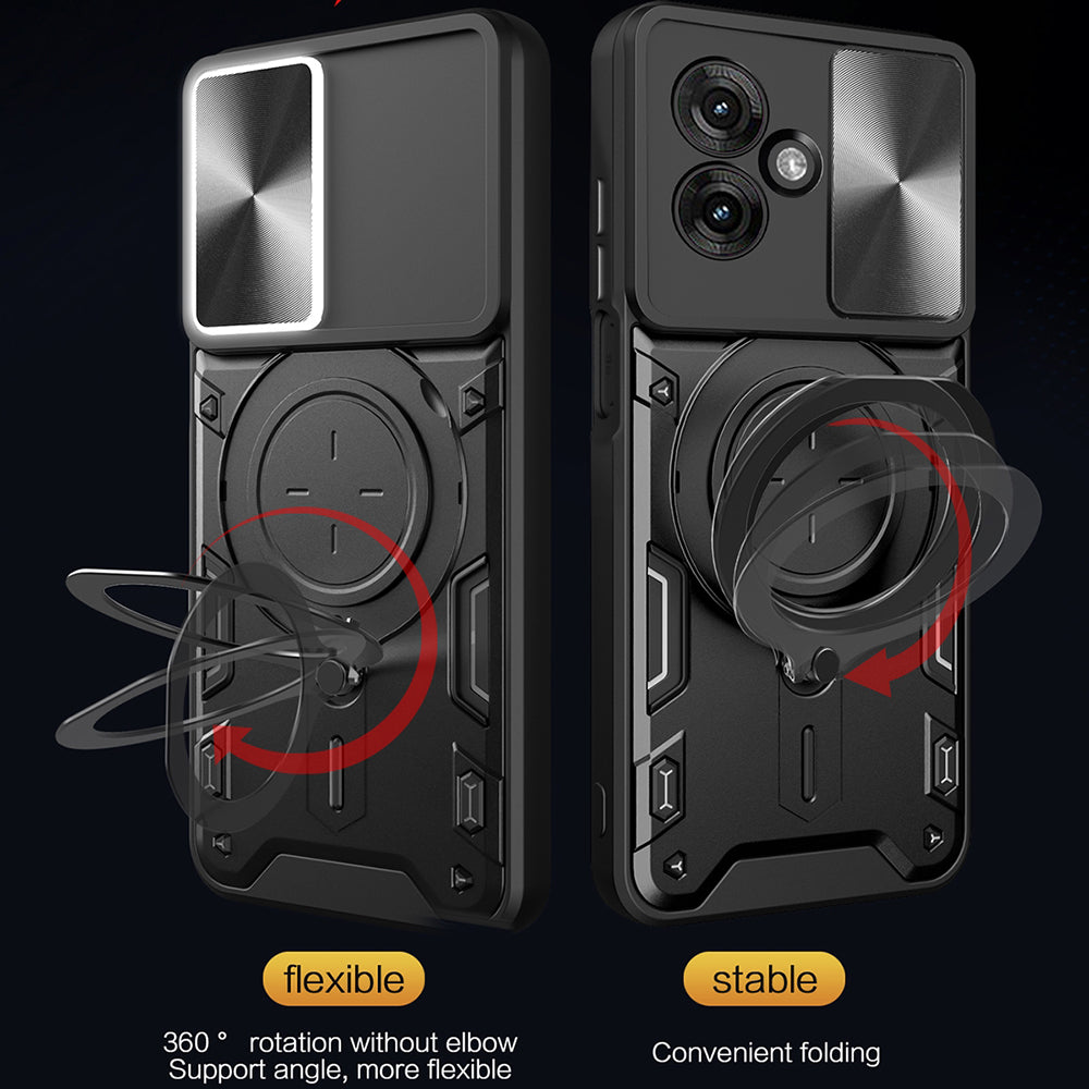 Hoes voor Motorola Moto G55, Techsuit, CamGuard Pro, Zwart