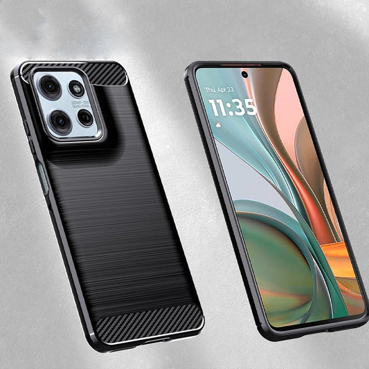 Hoes voor Motorola Moto G67 Power / G57 Power, Techsuit, Carbon, Zwart