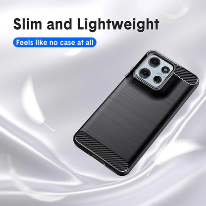 Hoes voor Motorola Moto G67 Power / G57 Power, Techsuit, Carbon, Zwart