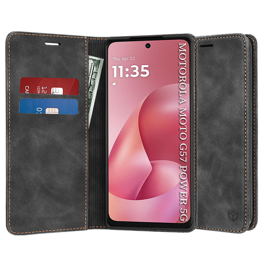 Hoes voor Motorola Moto G67 Power / G57 Power, Techsuit, Confy, Zwart