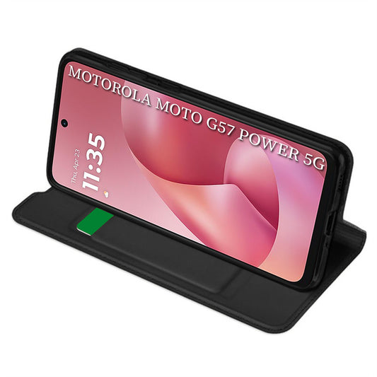 Hoes voor Motorola Moto G67 Power / G57 Power, Techsuit, Magskin Book, Zwart