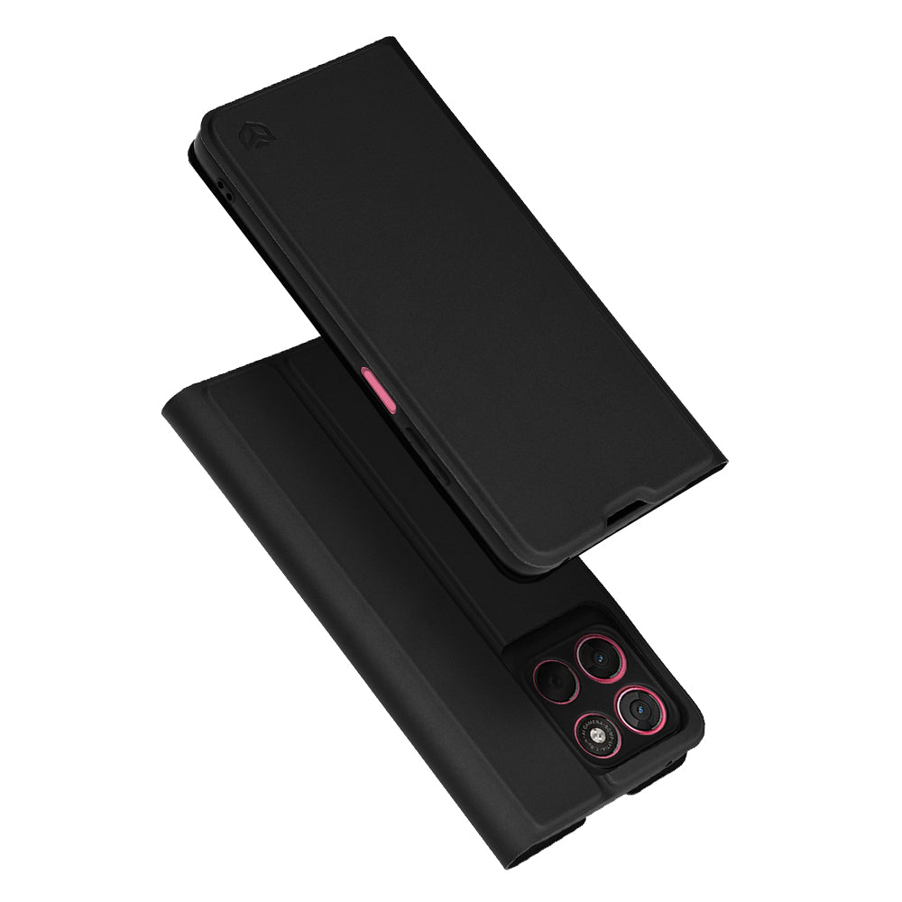 Hoes voor Motorola Moto G67 Power / G57 Power, Techsuit, Magskin Book, Zwart