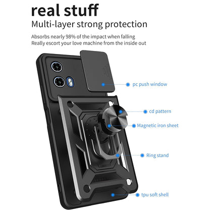 Hoes voor Motorola Moto G71 5G, Techsuit, CamShield, Zwart