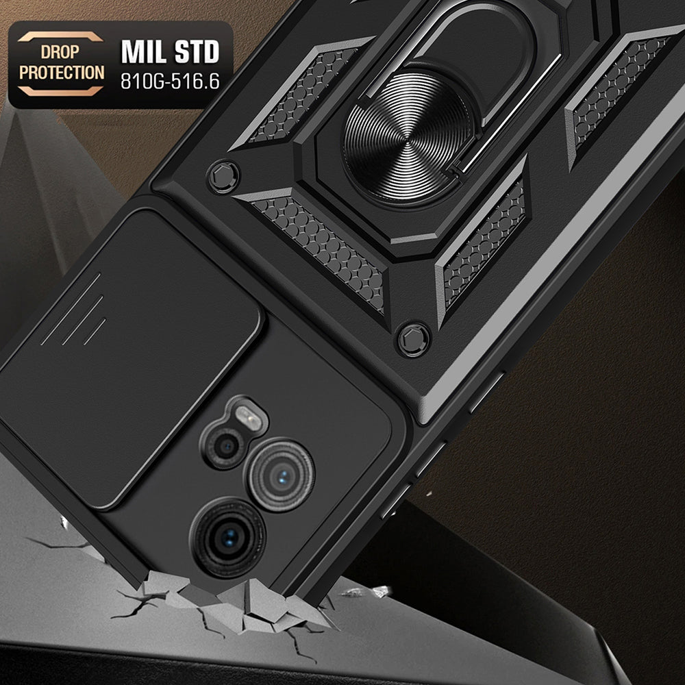 Hoes voor Motorola Moto G72, Techsuit, CamShield, Zwart