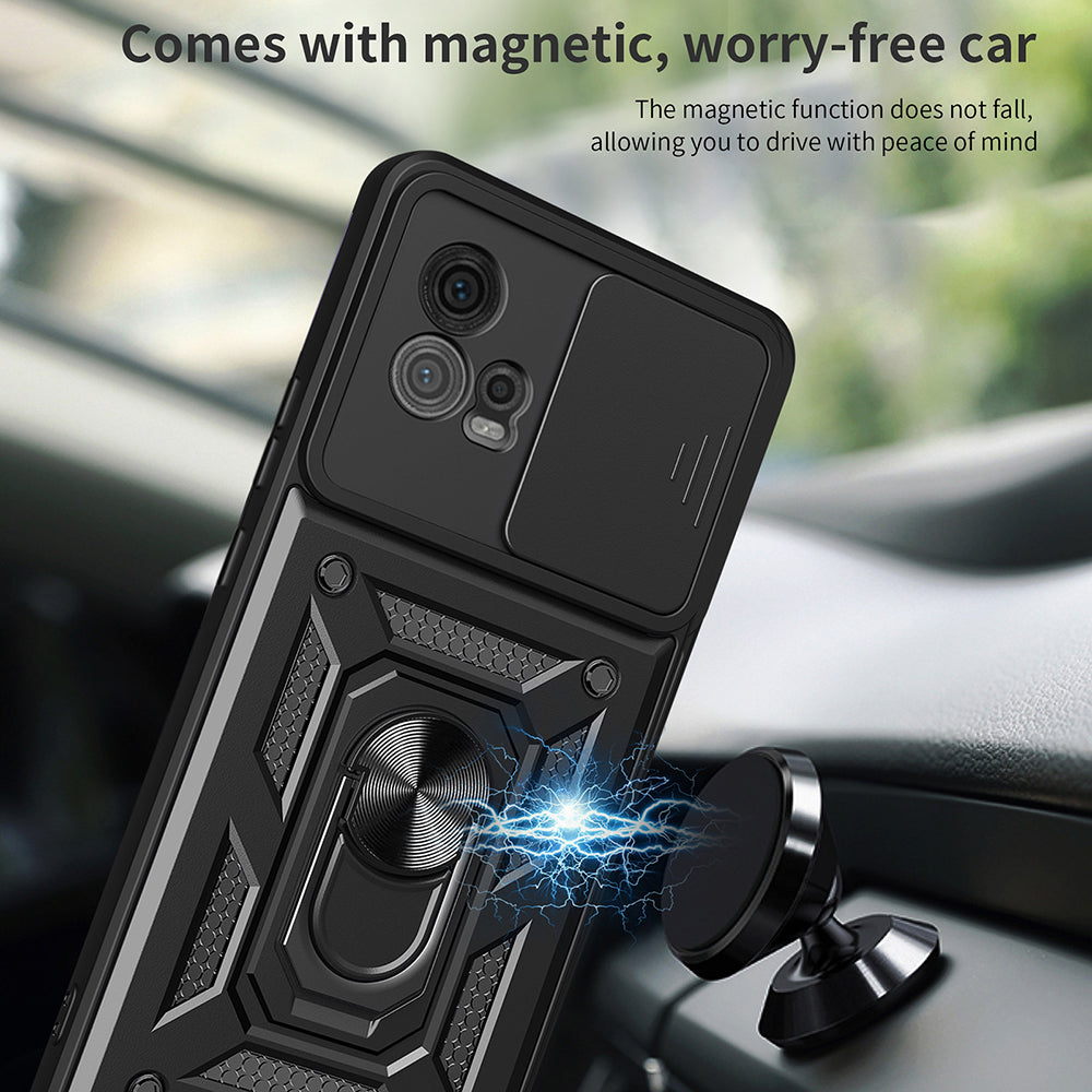 Hoes voor Motorola Moto G72, Techsuit, CamShield, Zwart