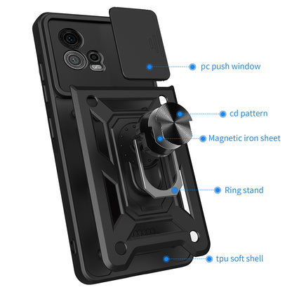 Hoes voor Motorola Moto G72, Techsuit, CamShield, Zwart