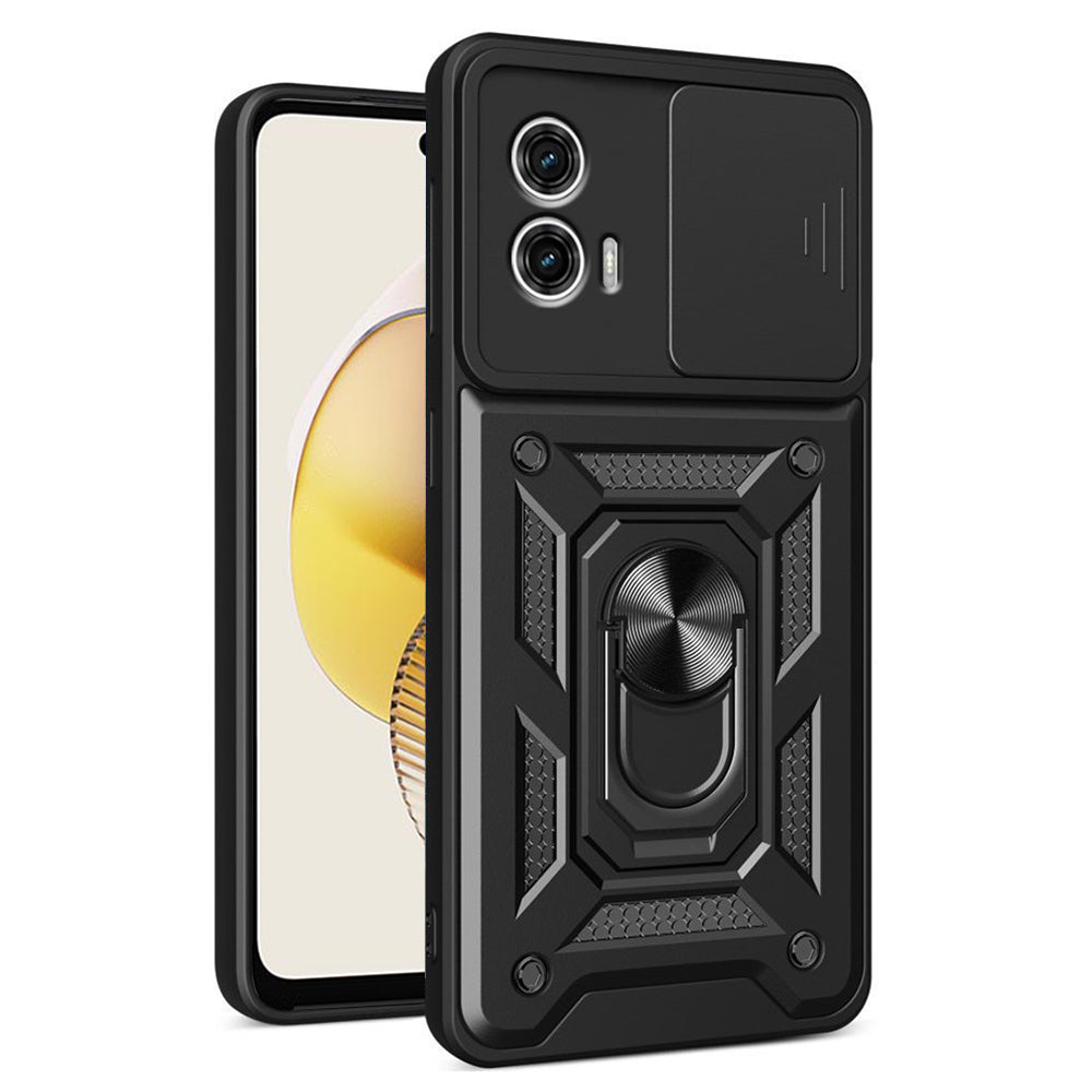 Hoes voor Motorola Moto G73, Techsuit, CamShield, Zwart
