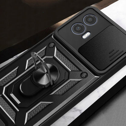 Hoes voor Motorola Moto G73, Techsuit, CamShield, Zwart