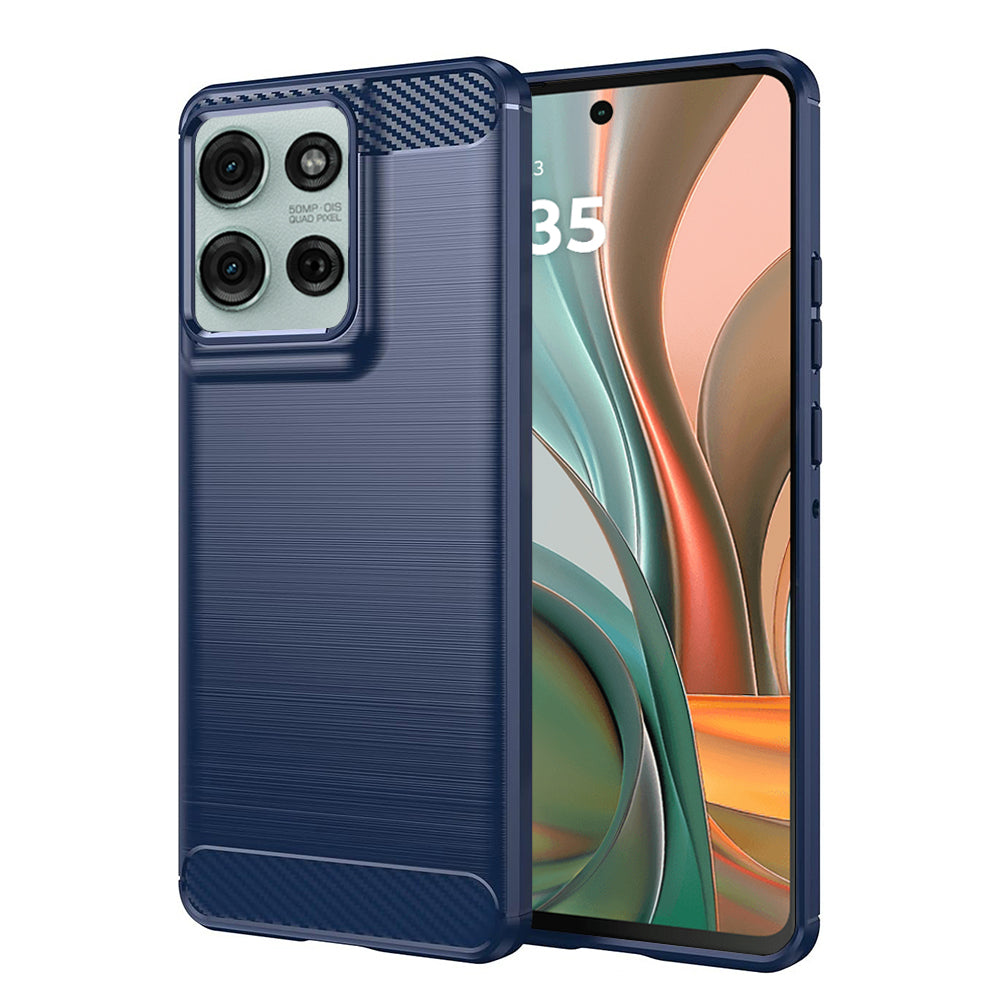 Hoes voor Motorola Moto G75, Techsuit, Carbon, Blauw