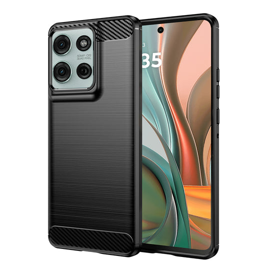 Hoes voor Motorola Moto G75, Techsuit, Carbon, Zwart